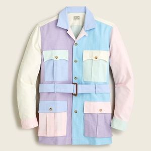 New J Crew Portuguese Cotton Safari Shirt Pastel